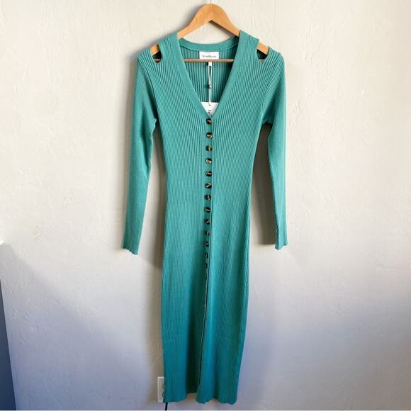 NWT Heartloom Marija Ribbed Cutout Long Sleeve Sweater Dress - Picture 2 of 6